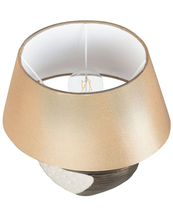 Bordslampa Koppar Beige Keramik Tyg Trumskärm Sänglampa Nattlampa