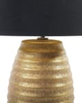 Miniatyrbild 5 av 6: Bordslampa Guld Keramik Svart Tyg Konformad Skärm Sänglampa
