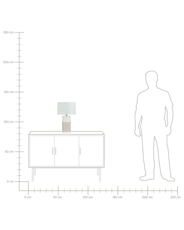 Bordslampa Beige Keramik Linne Trumskärm Sänglampa Nattlampa