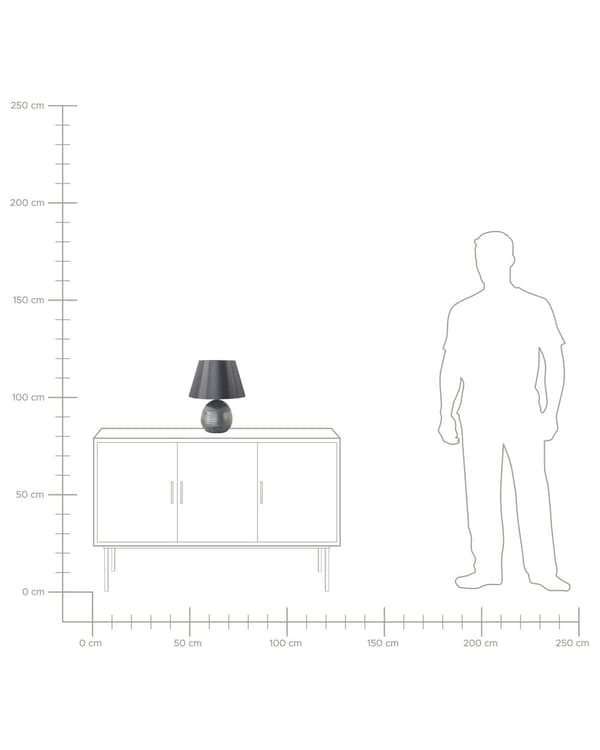 Bordslampa i Silver Rund Dekorativ Keramik Lampskärm