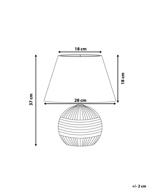 Bordslampa i Brunt Rund Dekorativ Keramik Lampskärm