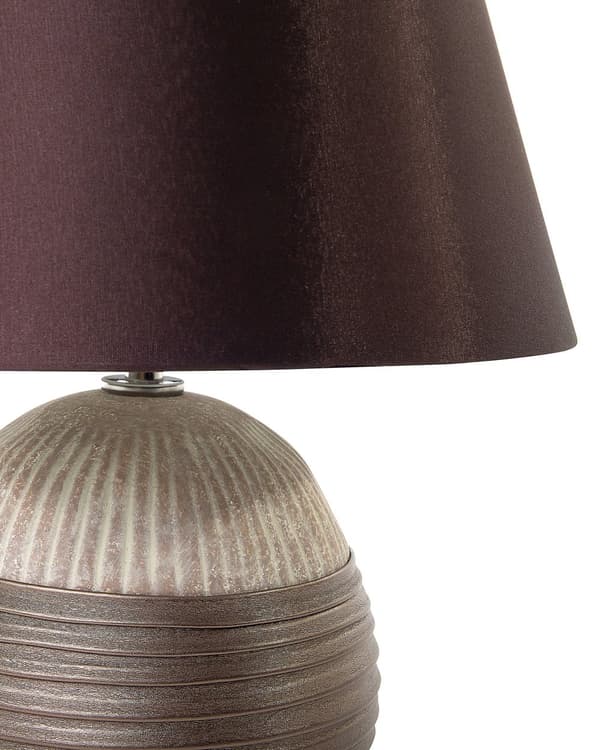 Bordslampa i Brunt Rund Dekorativ Keramik Lampskärm