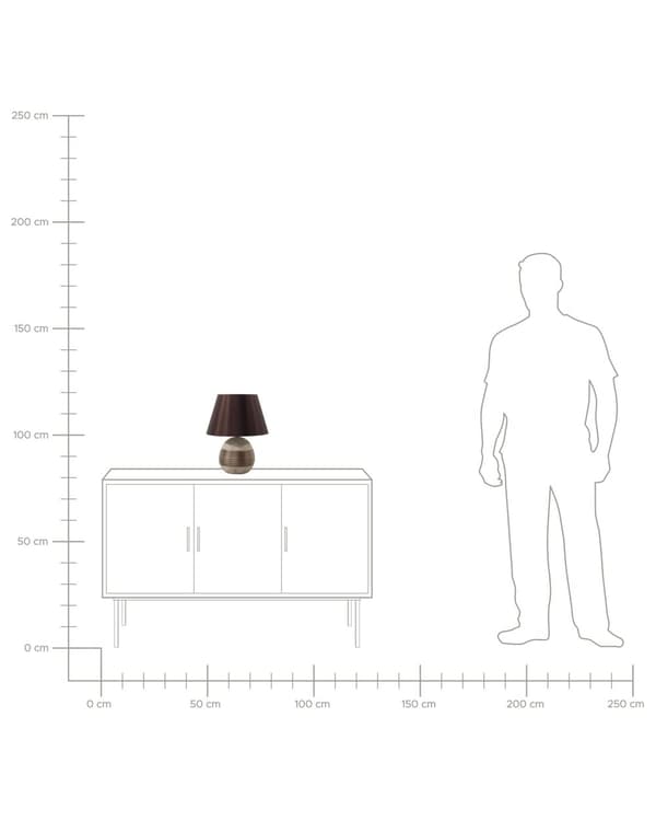 Bordslampa i Brunt Rund Dekorativ Keramik Lampskärm