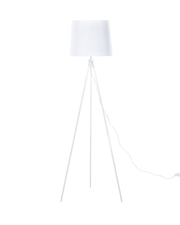 Golvlampa Stående Vit Polykott Metallben 149 cm Klassisk Skandinavisk Stil
