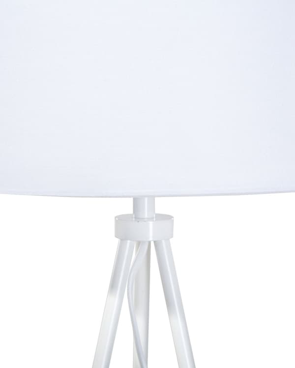 Golvlampa Stående Vit Polykott Metallben 149 cm Klassisk Skandinavisk Stil