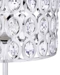 Miniatyrbild 7 av 9: Golvlampa Stående Silvermetall Dekorativa Kristaller Oval Lampskärm Modernt Glam Sovrum Vardagsrum