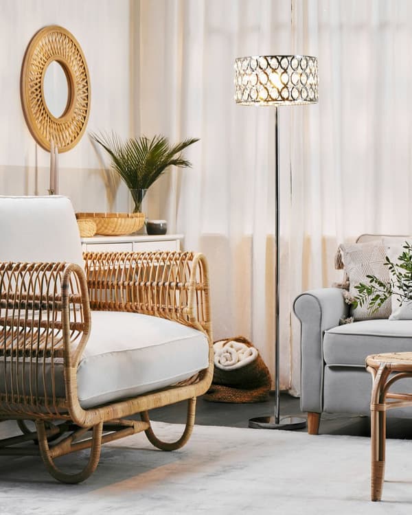 Golvlampa Stående Silvermetall Dekorativa Kristaller Oval Lampskärm Modernt Glam Sovrum Vardagsrum