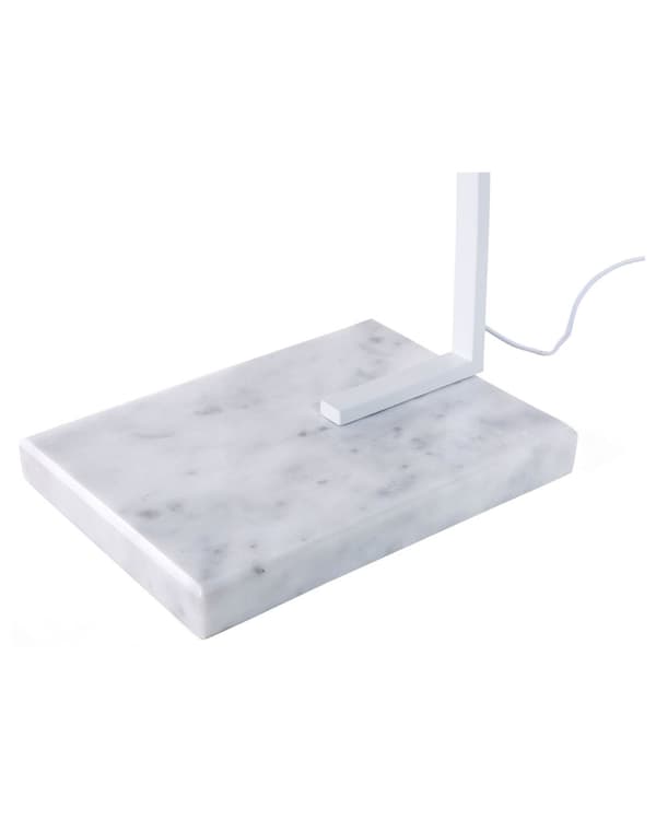 Golvlampa Vit Metall 188 cm Marmorbas Modern