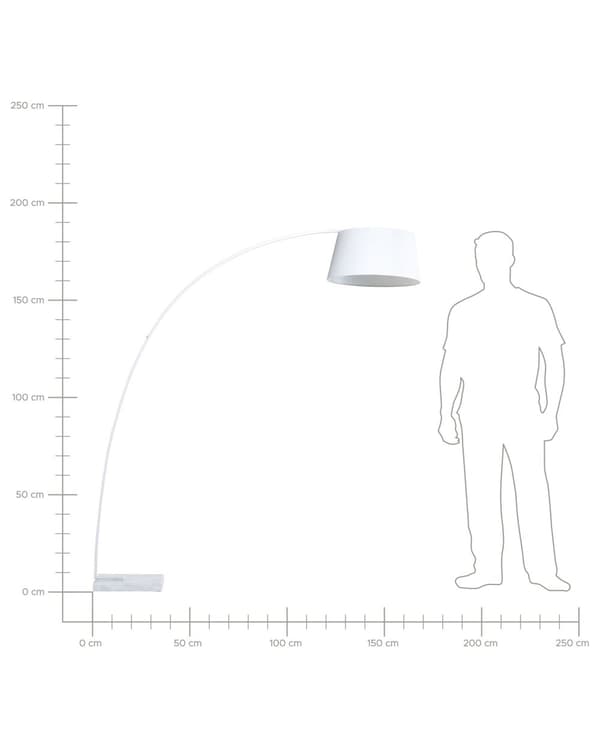 Golvlampa Vit Metall 188 cm Marmorbas Modern