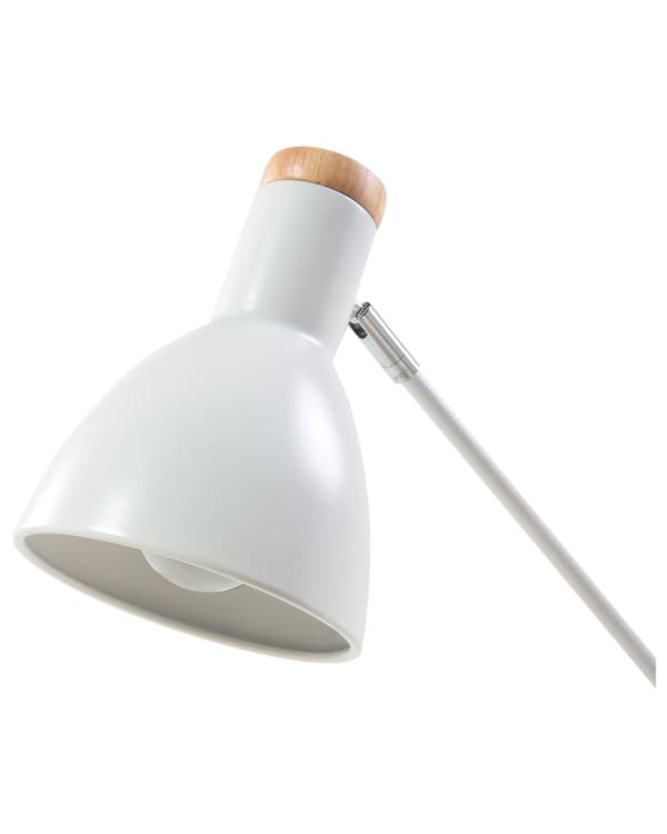 Bordslampa i Vitt Ljus Trä Justerbar Metall Lampskärm