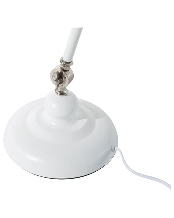 Bordslampa Vit Metall Justerbar Modern Lampskärm