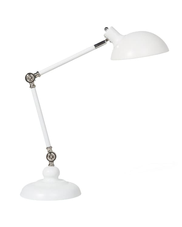Bordslampa Vit Metall Justerbar Modern Lampskärm