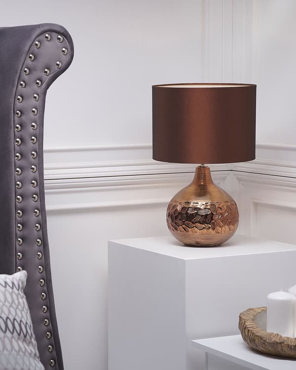 Bordslampa Koppar 43 cm Dekorativ Porslin Glamourbas