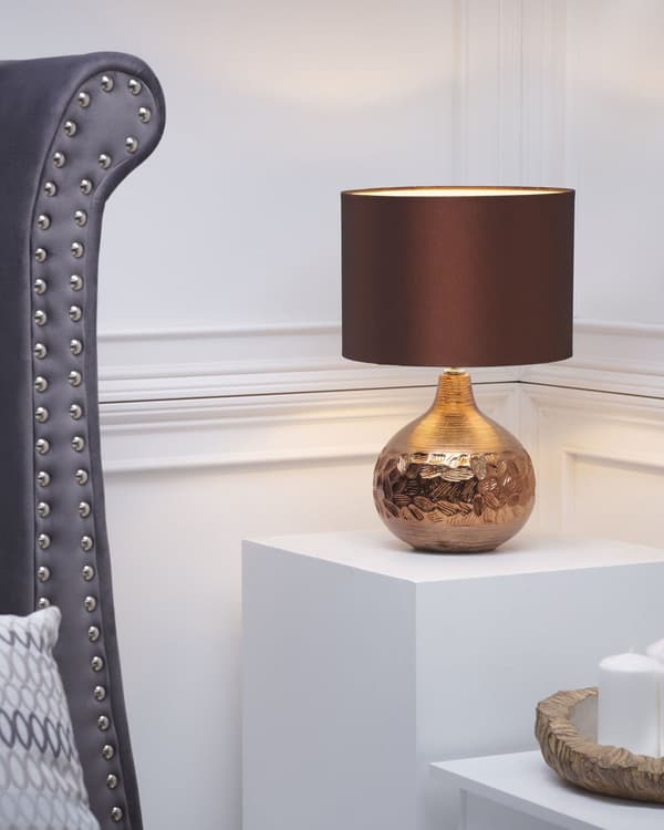 Bordslampa Koppar 43 cm Dekorativ Porslin Glamourbas