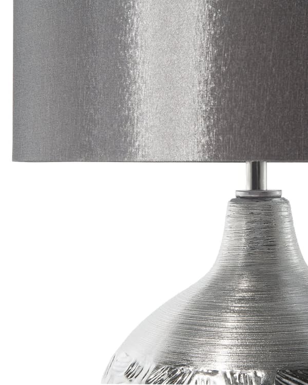 Bordslampa Silver 43 cm Dekorativ Porslin Glamourbas
