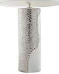 Miniatyrbild 9 av 11: Bordslampa Vit Silverporslin 52 cm Rund Lampskärm med Tvåfärgat Glamourmönster