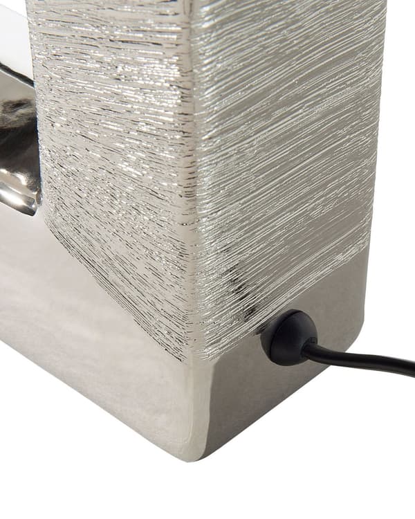 Bordslampa i Brunt och Silvermetall 42 cm Fyrkantig Modern Dekorativ Lampskärm