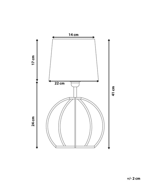 Bordslampa i Vitt Rund Klassisk Lampskärm Trä Lampfot
