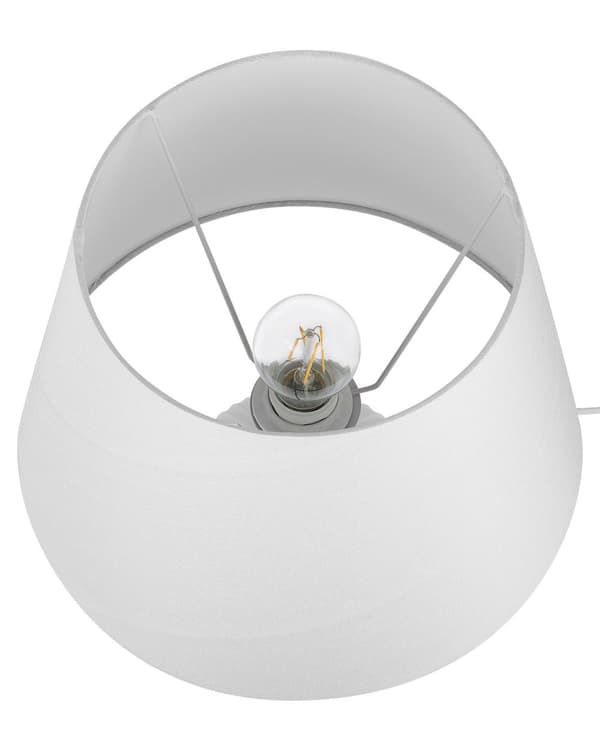Bordslampa Vit Keramik 52 cm Matt Ribbad Retro