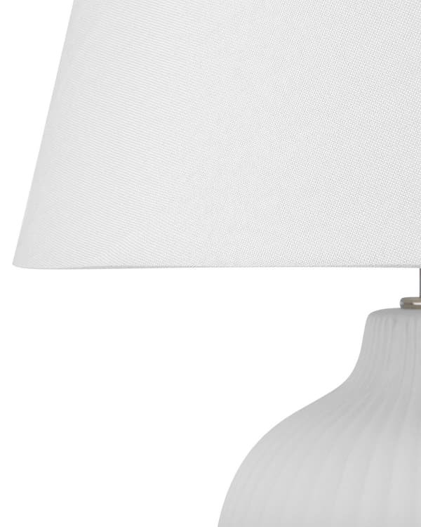 Bordslampa Vit Keramik 52 cm Matt Ribbad Retro