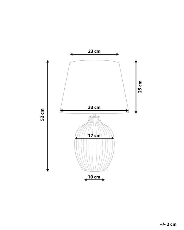 Bordslampa Grå Keramik 52 cm Matt Ribbad Retro