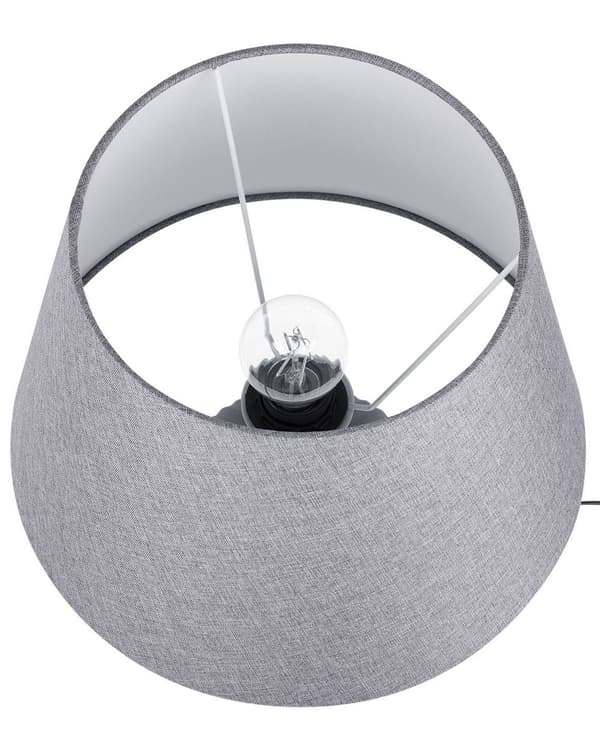 Bordslampa Grå Keramik 52 cm Matt Ribbad Retro