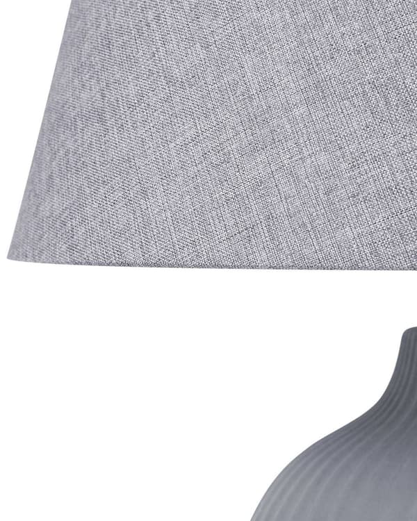 Bordslampa Grå Keramik 52 cm Matt Ribbad Retro