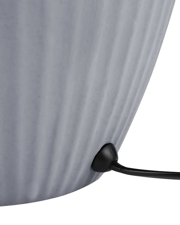 Bordslampa Grå Keramik 52 cm Matt Ribbad Retro