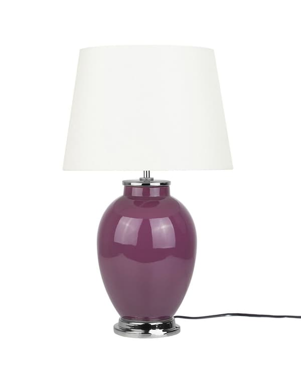 Bordslampa Lila Vit Keramik 45 cm Högglans Retrostil