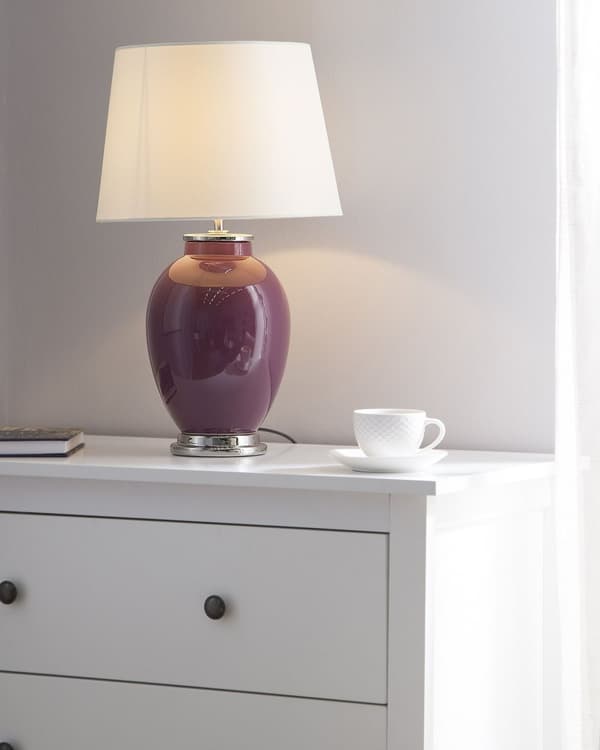 Bordslampa Lila Vit Keramik 45 cm Högglans Retrostil