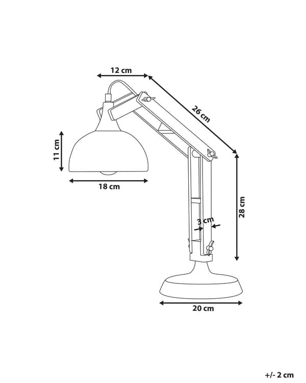Bordslampa Koppar Trä Justerbar Arm Lampskärm i Metall Modern Glans