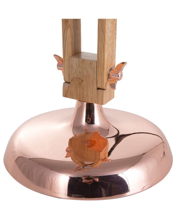 Bordslampa Koppar Trä Justerbar Arm Lampskärm i Metall Modern Glans