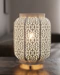 Miniatyrbild 4 av 10: Bordslampa Metall Vit 27 cm Marockansk Filigran Oriental