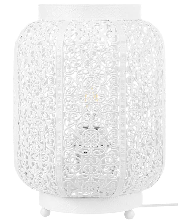 Bordslampa Metall Vit 27 cm Marockansk Filigran Oriental