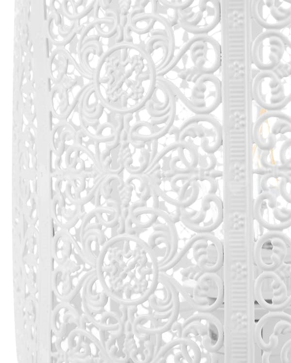 Bordslampa Metall Vit 27 cm Marockansk Filigran Oriental