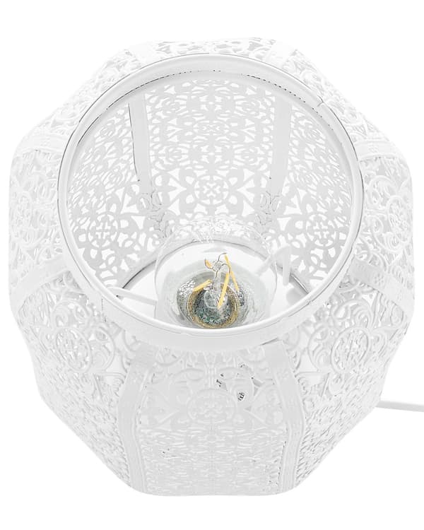 Bordslampa Metall Vit 27 cm Marockansk Filigran Oriental