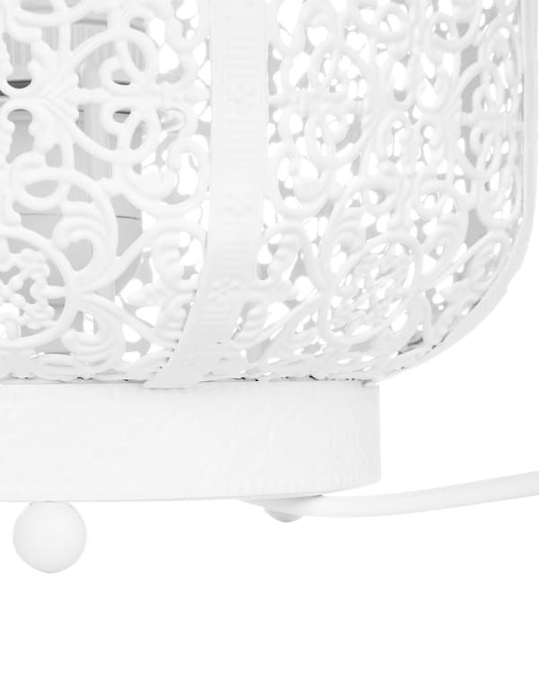 Bordslampa Metall Vit 27 cm Marockansk Filigran Oriental