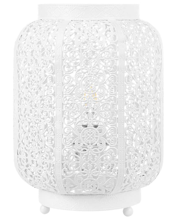 Bordslampa Metall Vit 27 cm Marockansk Filigran Oriental