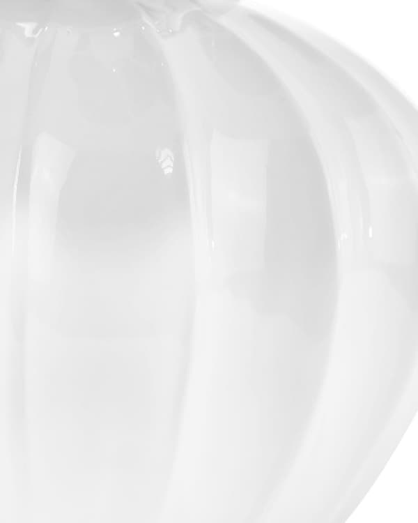 Bordslampa Vit Keramik Högglansad Ribbad Bas