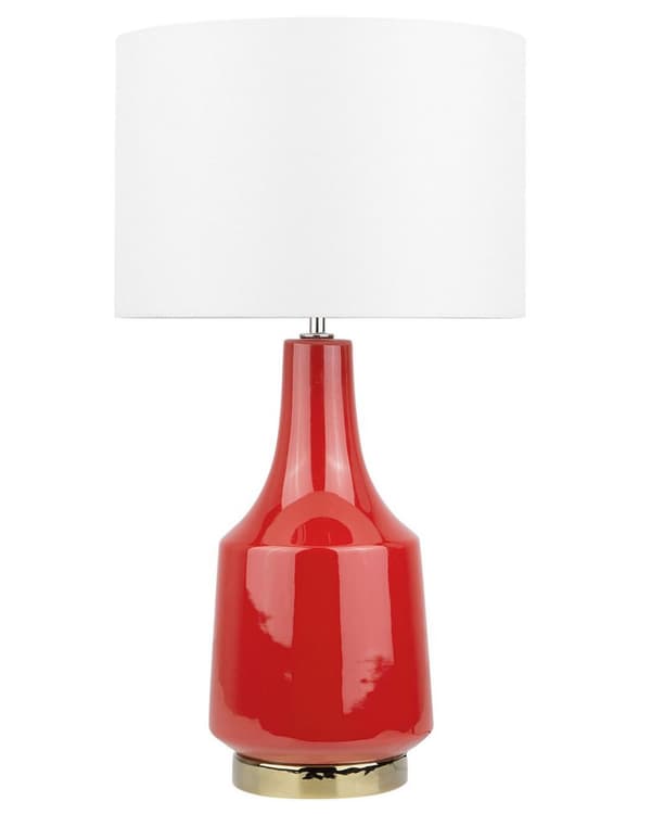 Bordslampa Röd Keramik 60 cm Högglans Retro