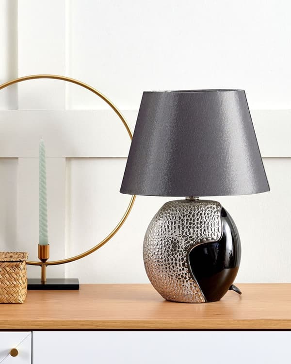 Bordslampa Svart Silverkeramisk Modern Dekorativ