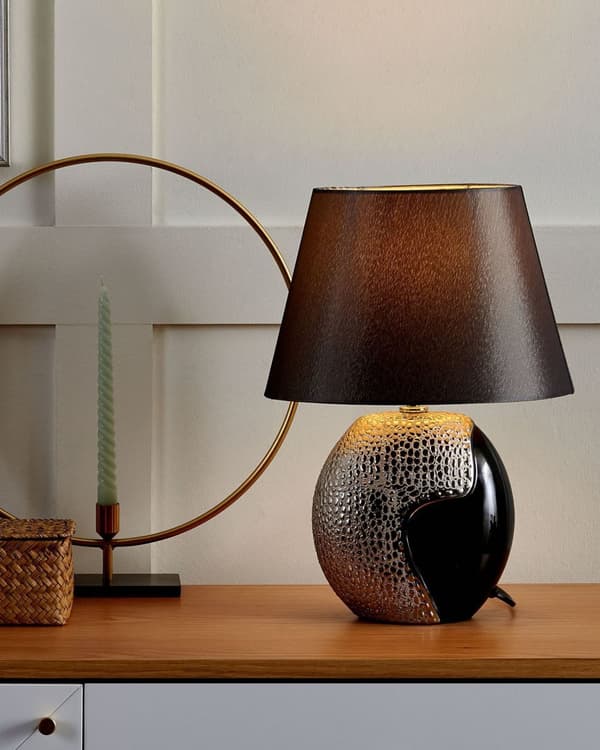 Bordslampa Svart Silverkeramisk Modern Dekorativ