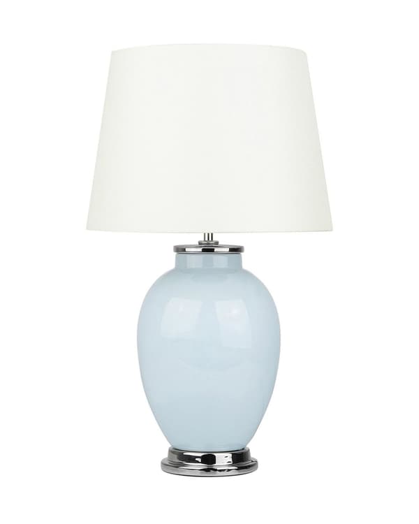 Bordslampa Ljusblå Vit Keramik 45 cm Högglans Retrostil