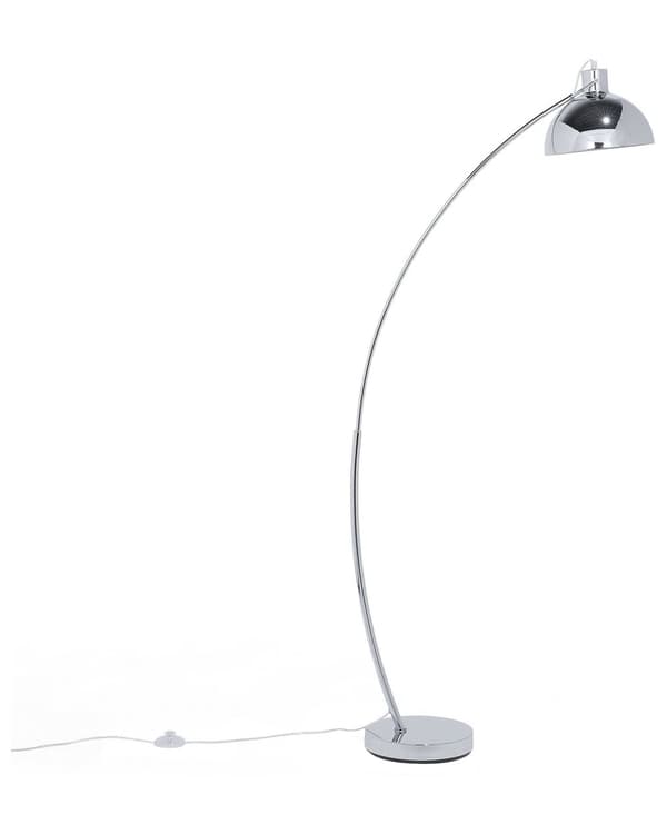 Silver Golvlalmpa Metallram med Rörlig Lampskärm med Modern Belysning
