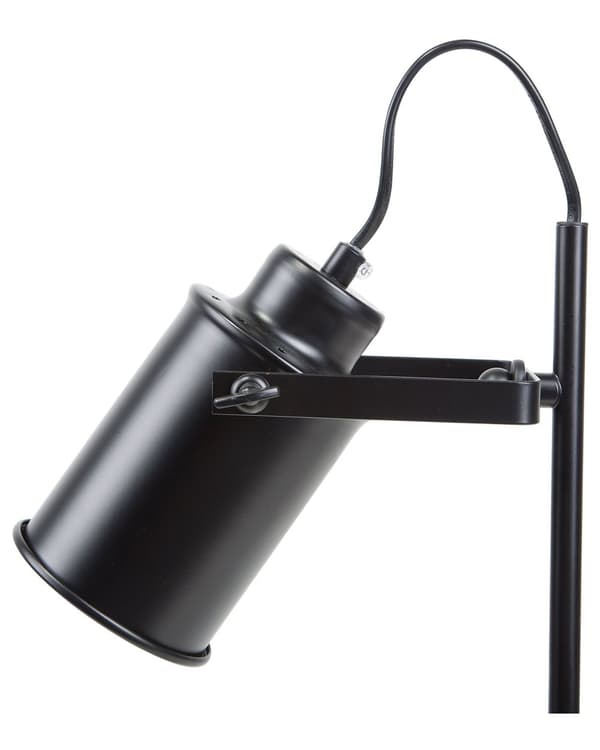 Bordslampa i Svart Rund Lampskärm Betong Lampfot