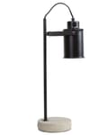 Miniatyrbild 1 av 9: Bordslampa i Svart Rund Lampskärm Betong Lampfot