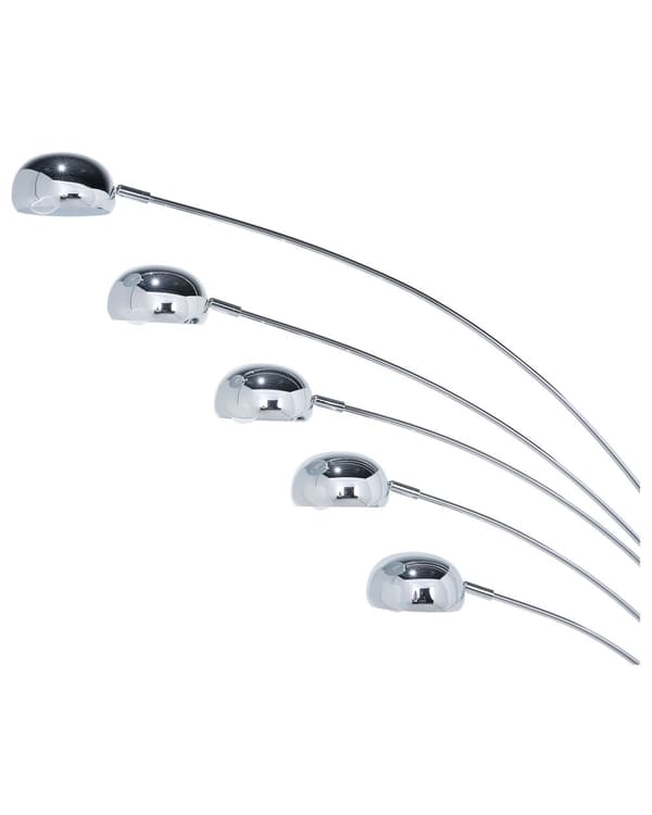 Golvlampa Silvermetall 210 cm 5-lampa Justerbara Lampskärmar Moderna