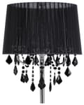 Miniatyrbild 8 av 11: Golvlampa Svart Metall Runda Kristaller Klassisk Lampskärm