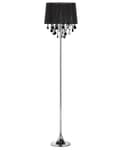 Miniatyrbild 1 av 11: Golvlampa Svart Metall Runda Kristaller Klassisk Lampskärm