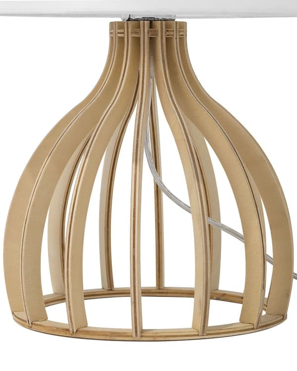 Bordslampa i Vitt Dekorativ Trä Lampfot